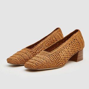 NWT Miista Noa Woven Raffia Mid-Heels 39 9 $295